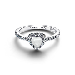 Pandora Timeless 925 Sterling Silver Elevated White Heart Ring 198421C11-50