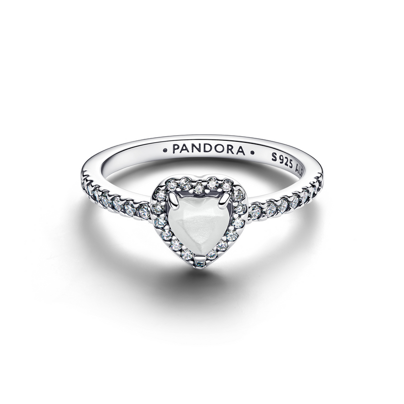 Pandora Timeless 925 Sterling Silver Elevated White Heart Ring 198421C11-50-zoom-