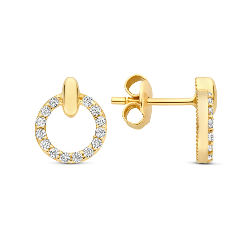Beloro Jewels Monte Napoleone Irene 9 karaat oorknoppen met zirconia stenen BO360124-zoom-