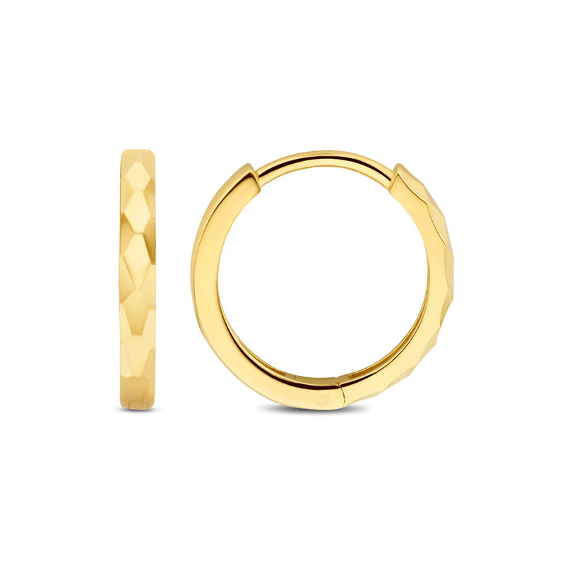 Beloro Jewels Quadrilatero d'Ora Marina 9 karaat oorringen met diamond cut BO360090-zoom-