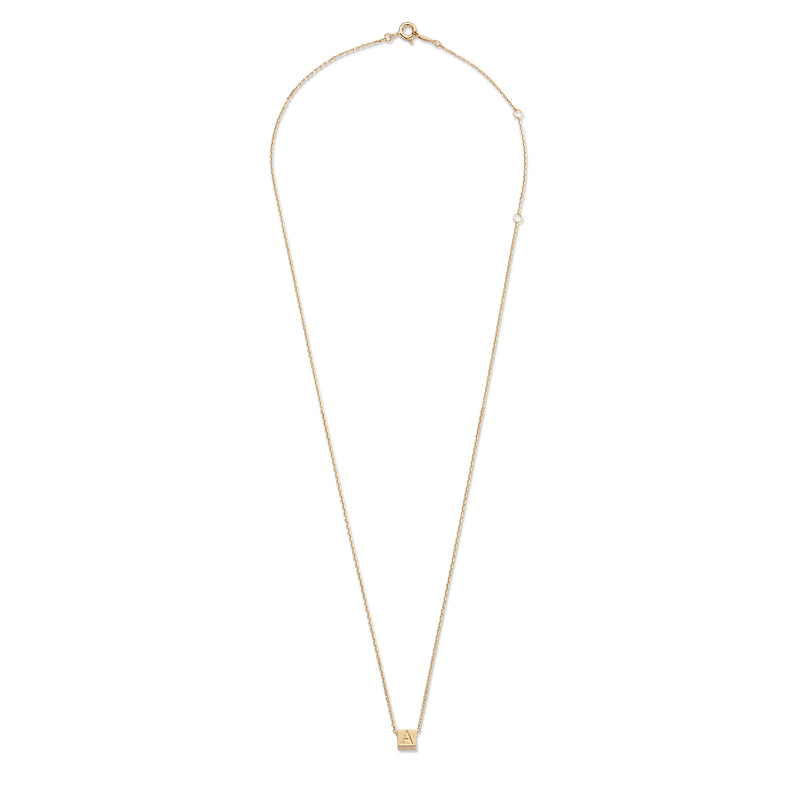 Isabel Bernard La Concorde 14 Karaat Roségouden Kubus Initial Ketting IB340055-Z-zoom-