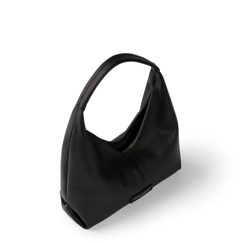 Isabel Bernard Honoré Grace mini zwarte leren handtas van kalfsleer IB21132-001-zoom-
