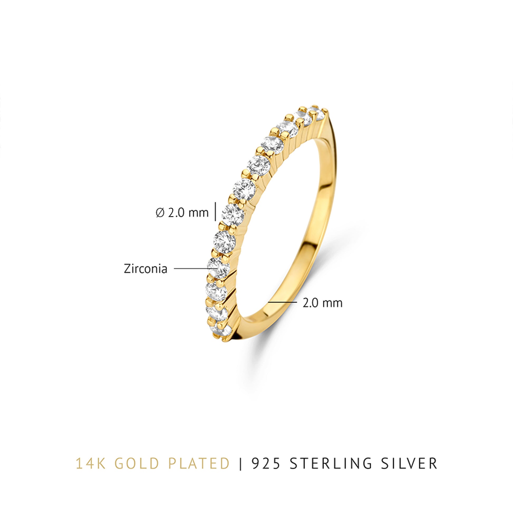 Parte Di Me Santa Maria della Base 925 sterling Silver gold plated Ring PDM33030-60