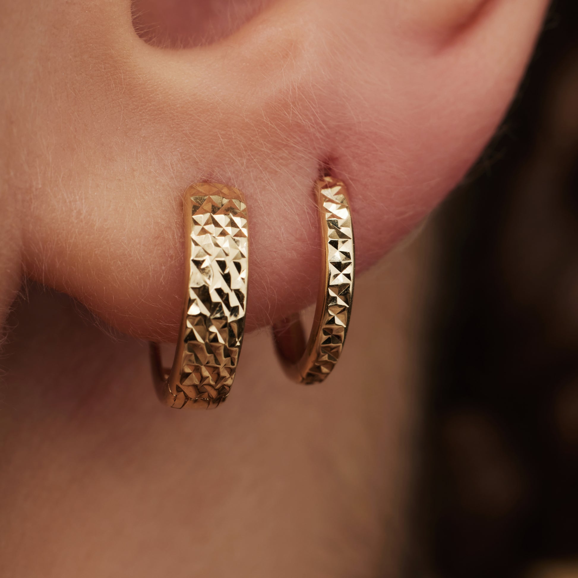 Isabel Bernard Rivoli Laura 14 Carat Golden Hoop Earrings IB360142