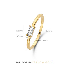 Isabel Bernard Baguette Mirrell 14 karaat gouden ring IB330020-50