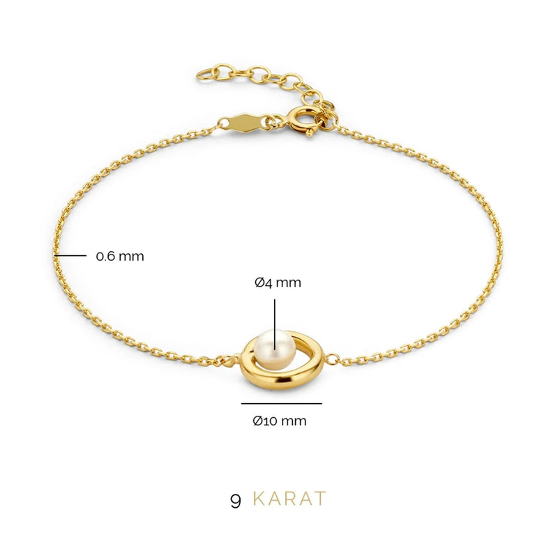 Beloro Jewels Regalo d'Amore 9 karaat gouden ketting en armband cadeauset met parel BO90018-zoom-