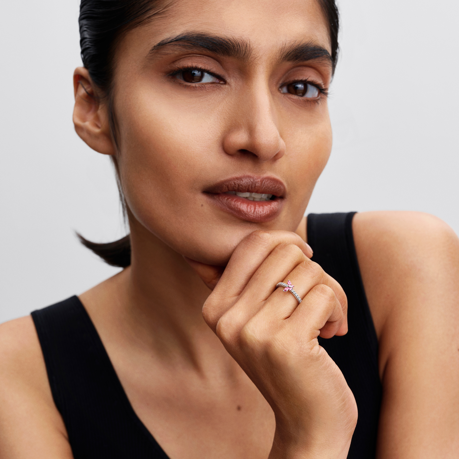 Pandora Timeless 925 Sterling Silver Sparkling Butterfly Ring 194269C02-52