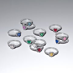 Pandora Timeless 925 Sterling Silver Elevated Light Blue Heart Ring 198421C10-54