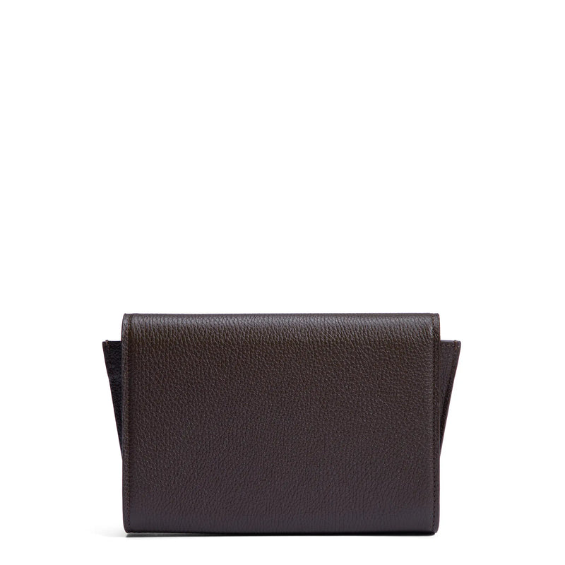 Isabel Bernard Honoré Lina Donkerbruine Clutch Met Afneembare Schouderketting IB21135-031-zoom-