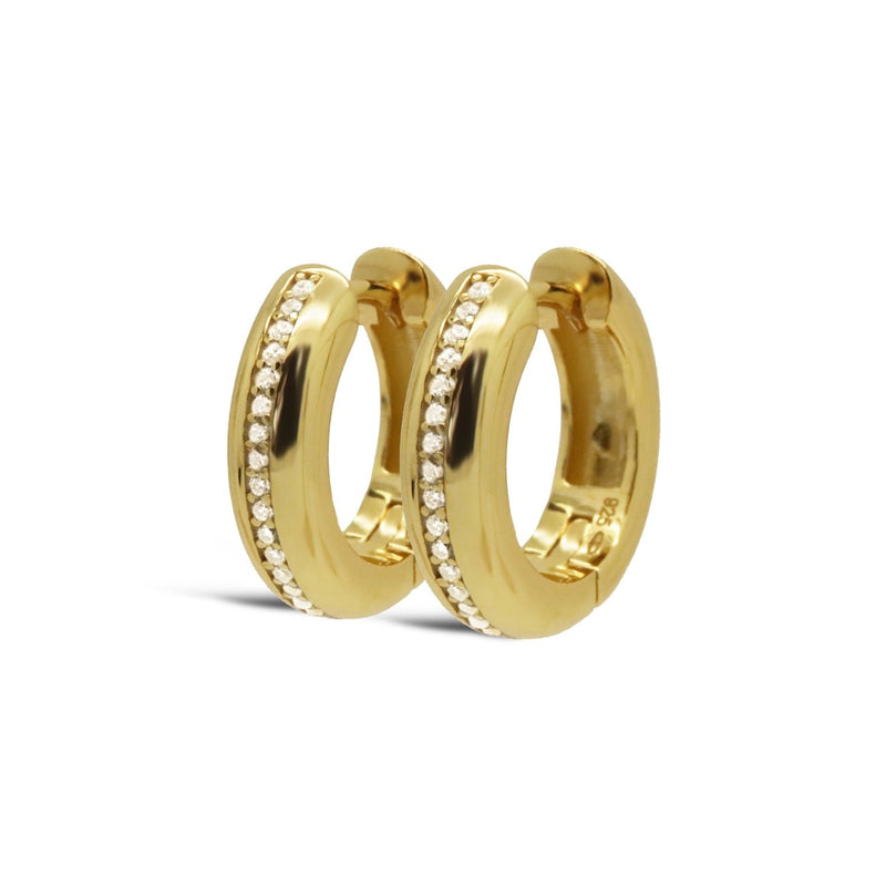 Karma Hinged Hoops 925 Sterling Silver Earhoops H447GP-zoom-
