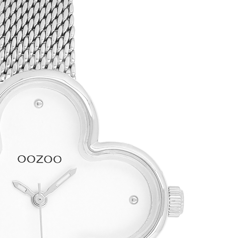 OOZOO Timepieces Silver and White Clover Women's Watch C11525-zoom-