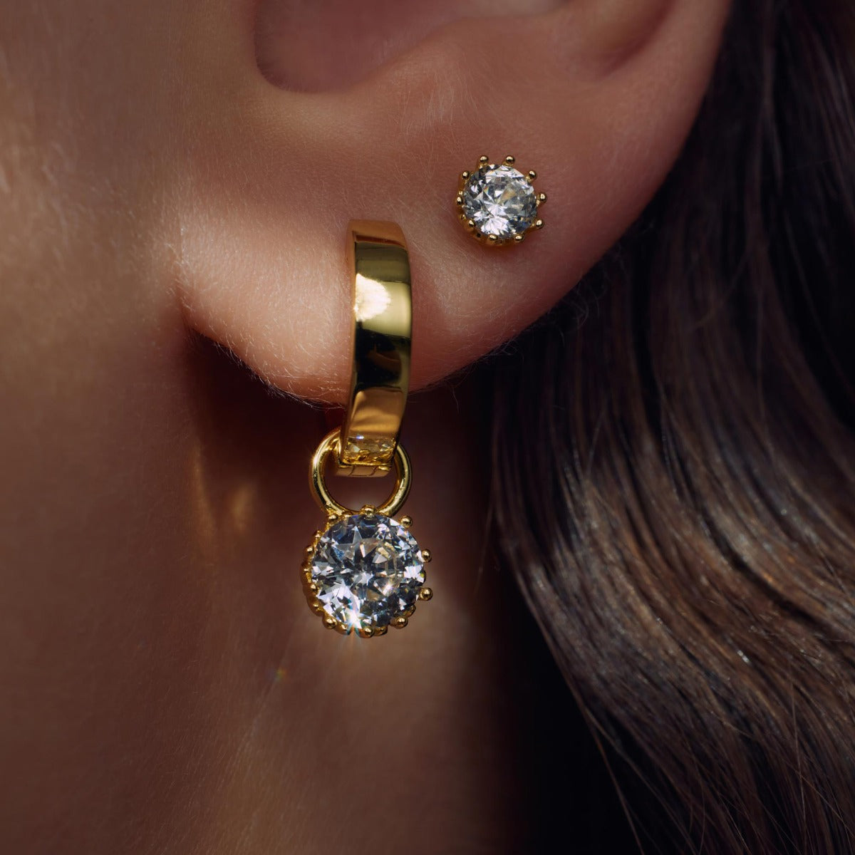 Parte Di Me Cento Luci Mila 925 sterling silver gold-plated Ear Studs PDM36098