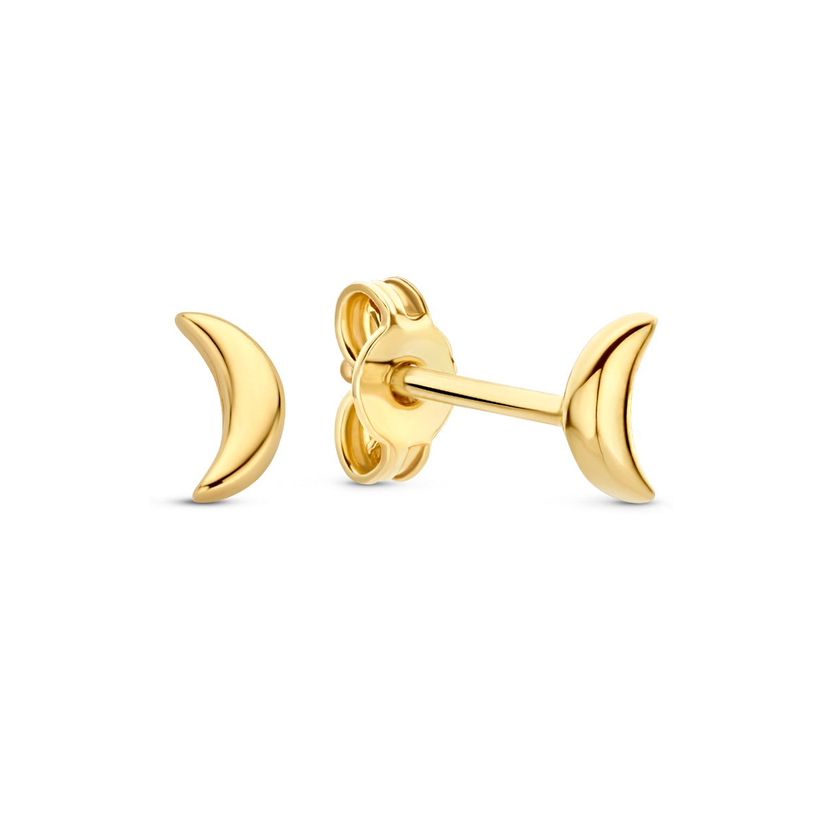 Beloro Jewels Della Spiga Ceri 9 Karat Gold Ear Studs with Moon BO360095