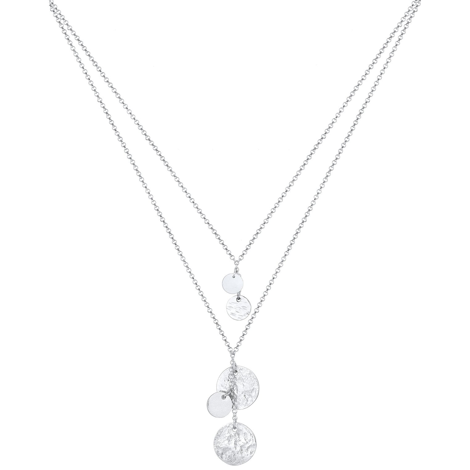 Elli 925 Sterling Silver Layered Necklace with Pendant 2004-BF-0007728-001