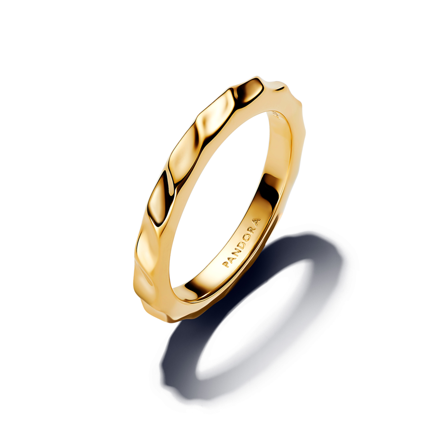 Pandora Essence Gold Plated Rippled Band Ring 163885C00-52