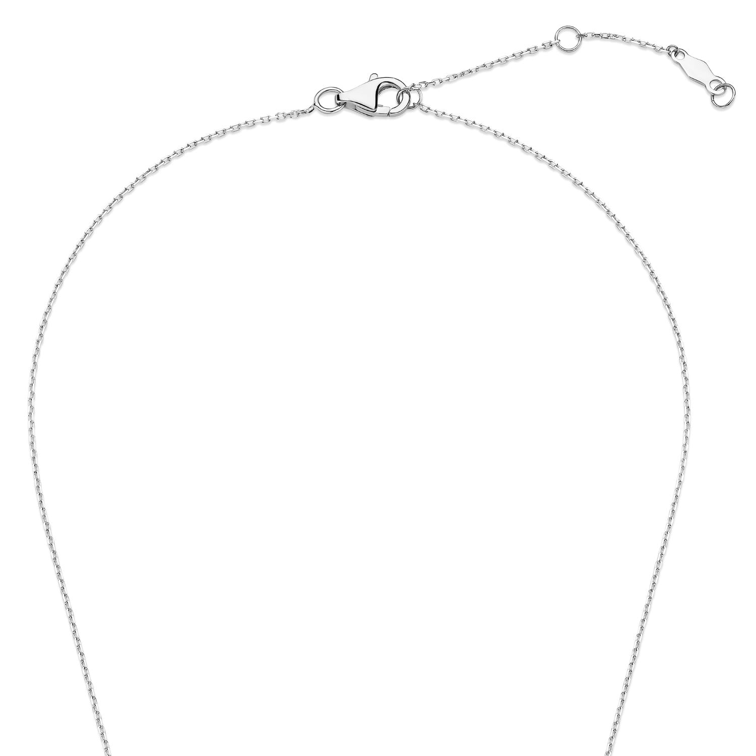 Isabel Bernard De la Paix Maxime 14 karat whitegold necklace with diamond 0.13 carat IBD350023