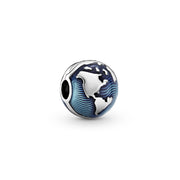 Pandora Places 925 Sterling Silver Blauwe Wereldbol Clip Bedel 799429C01