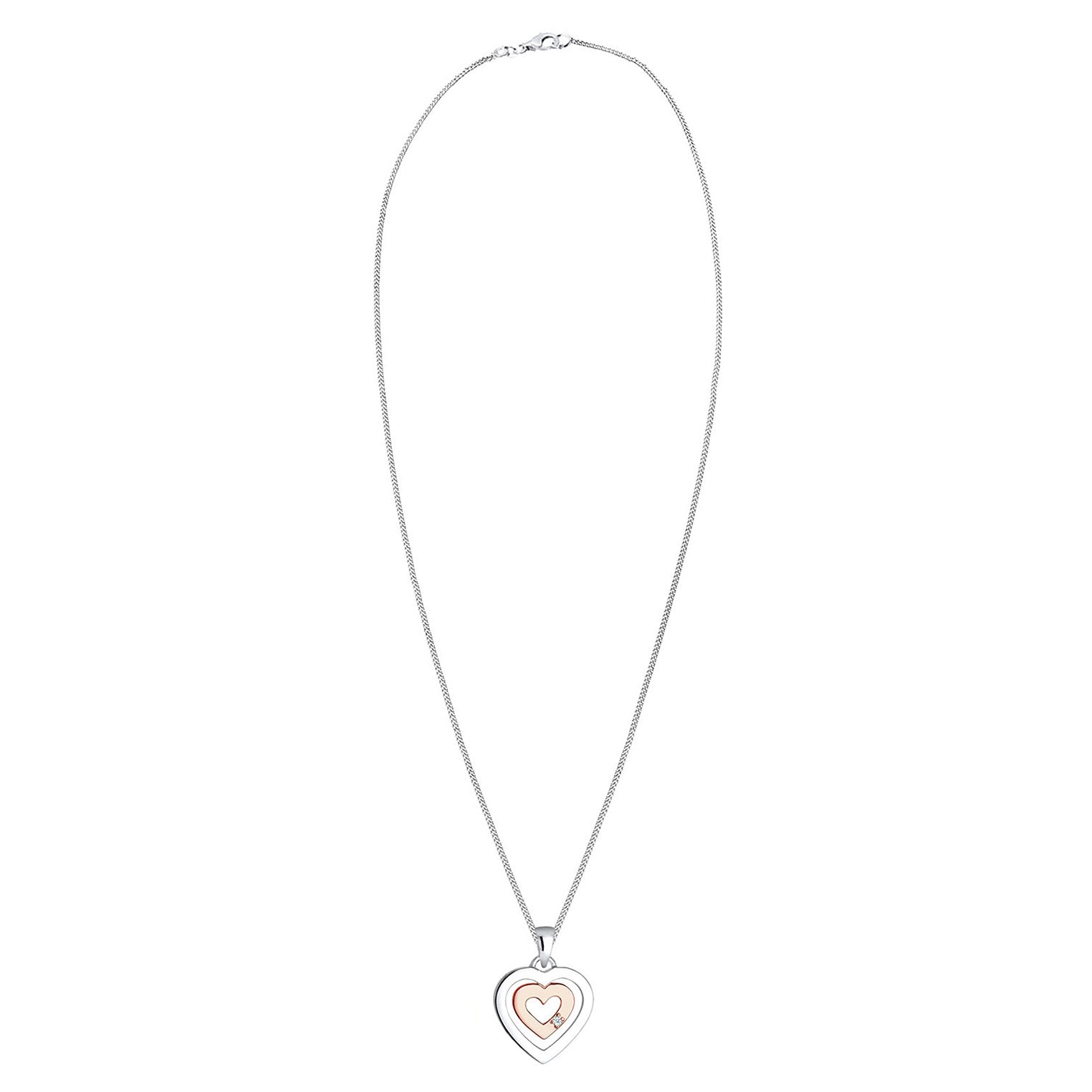 Elli 925 Sterling Silver Necklace with Diamond (0.015 ct) 2004-BF-0008016-001