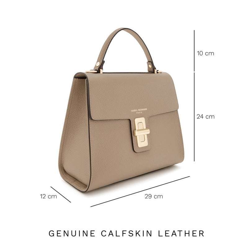 Femme Forte Simone Midi Taupe Handtas van Kalfsleer IB21127-078-zoom-