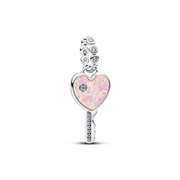 Pandora Moments 925 Sterling Silver Opalescent Heart Key Pendant 794427C01