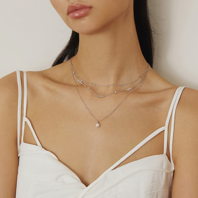 Ania Haie Miss Dainty 925 Sterling Silver Zirconia Necklace AH-N065-04H-zoom-