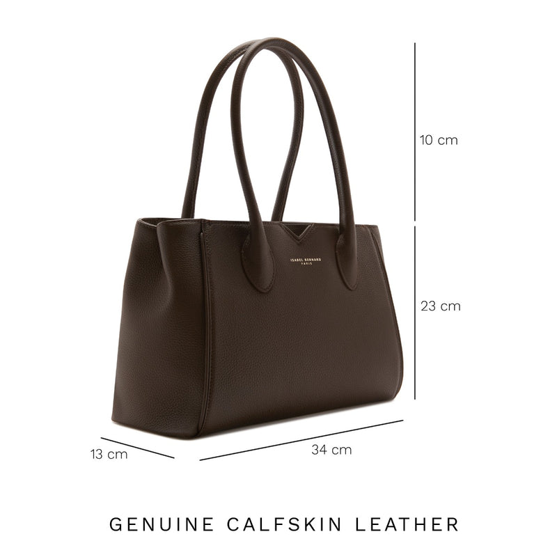Isabel Bernard Honoré Cloe Midi Bruine Handtas van Kalfsleer IB25082-031-zoom-