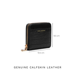 Isabel Bernard Honoré Jules Black Croco Zip Wallet IB23107