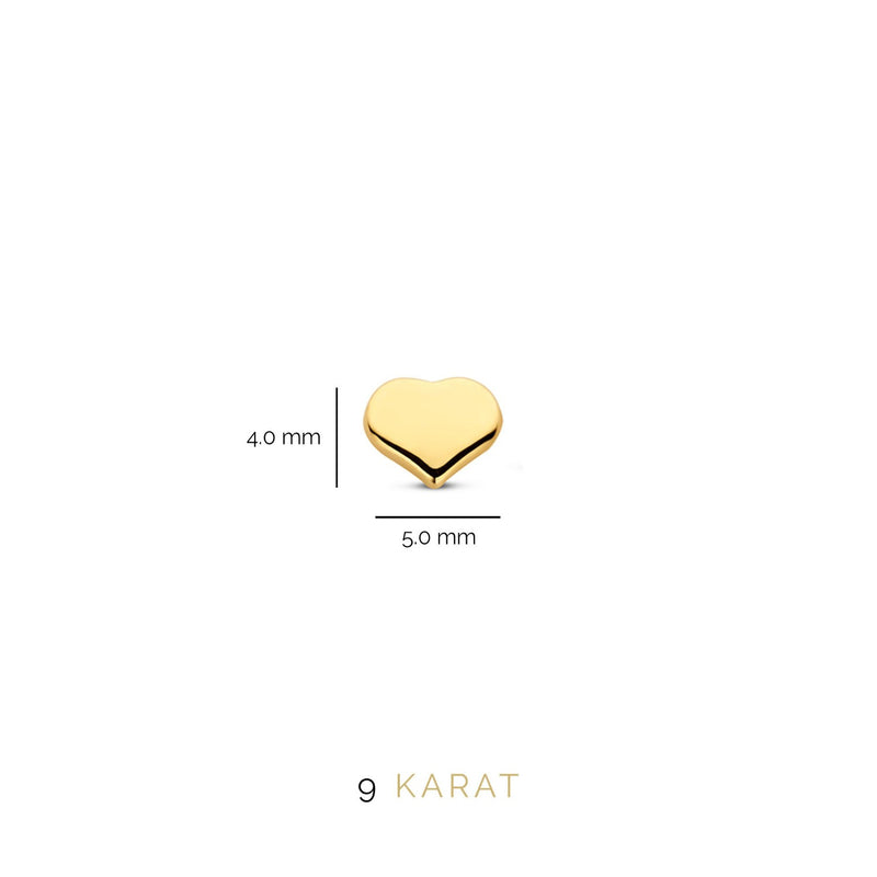 Beloro Jewels Regalo d'Amore 9 karaat gouden oorbellen set met hart BO90036-zoom-