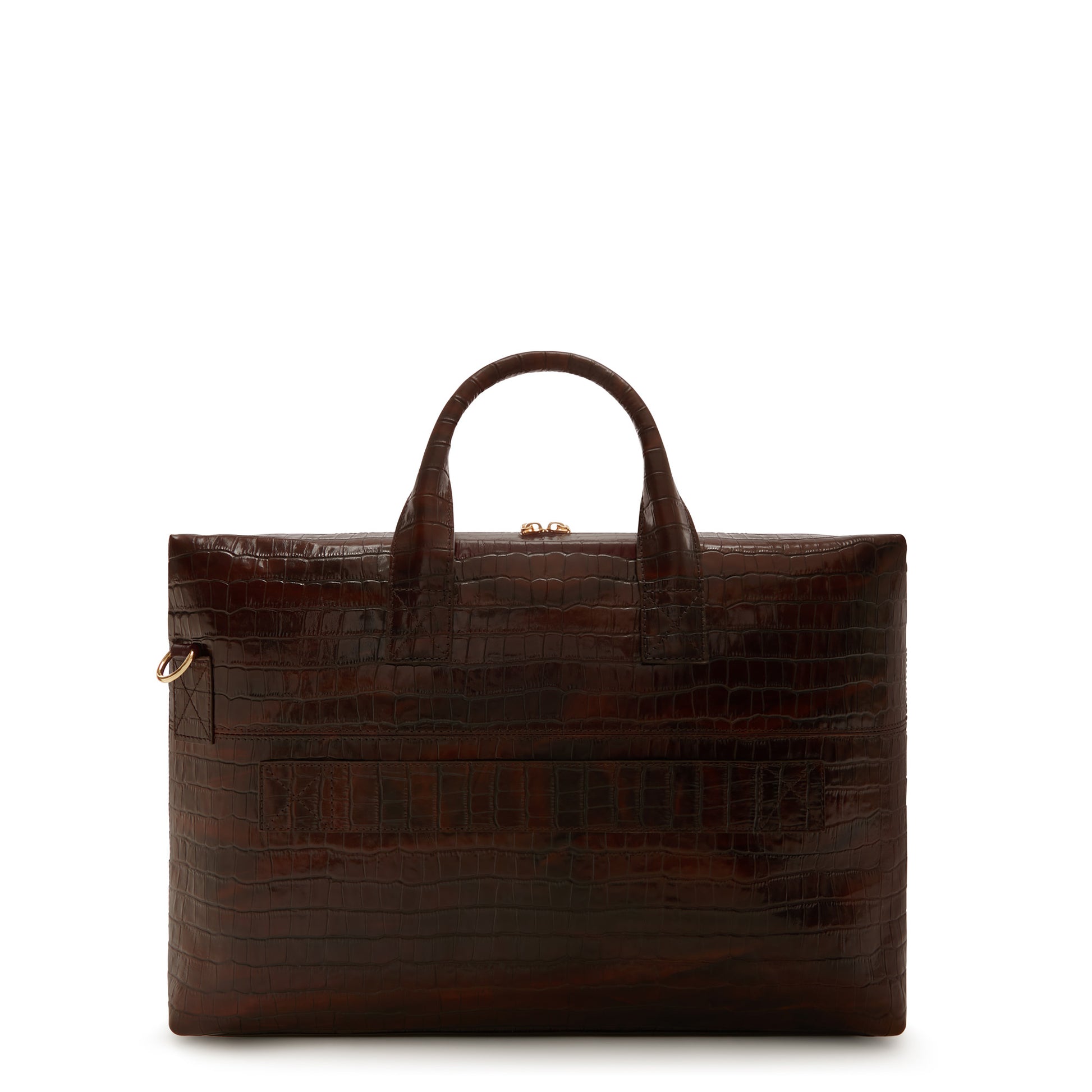 Isabel Bernard Honoré Anique Croco Brown Calfskin Handbag IB25073