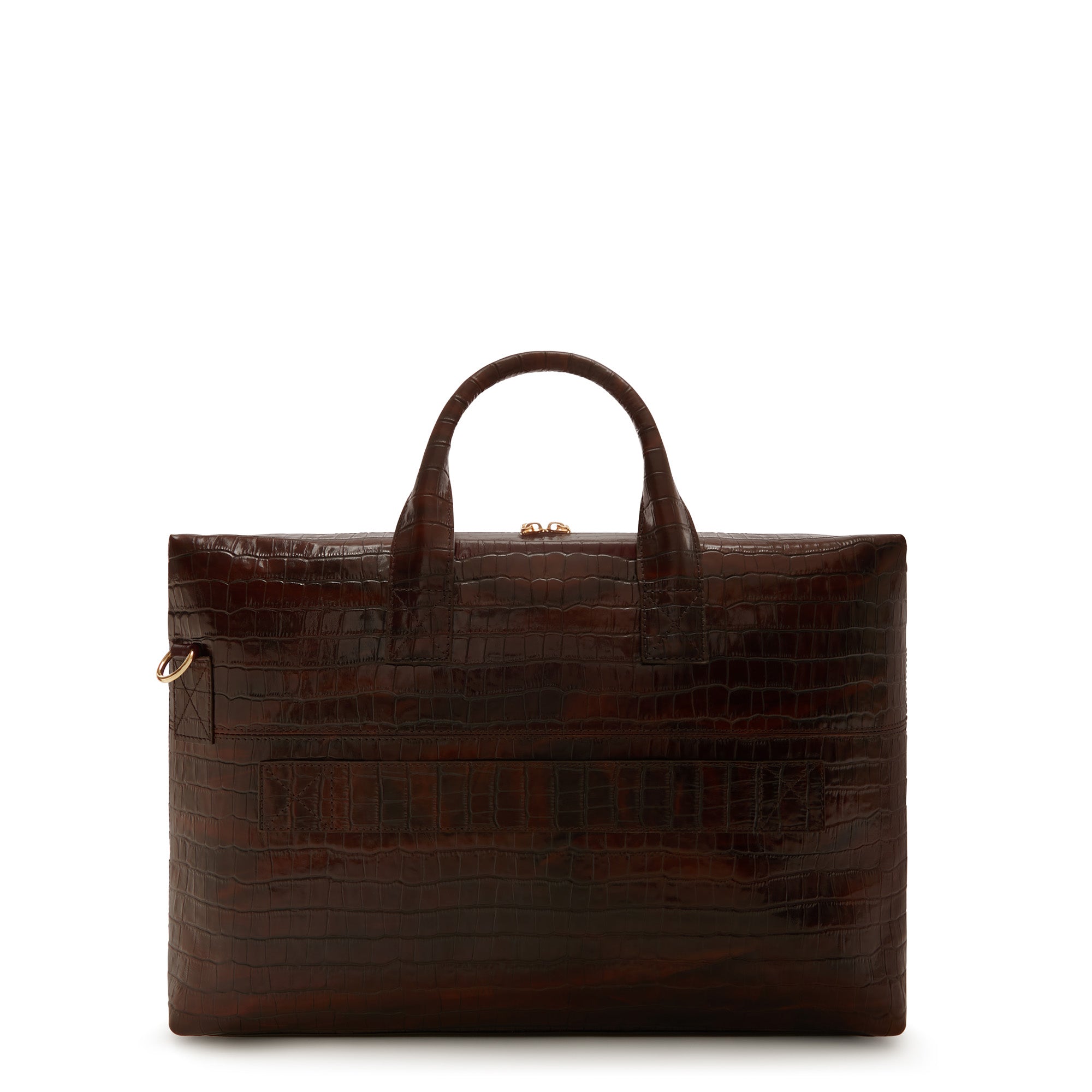 Isabel Bernard Honoré Anique Croco Brown Calfskin Handbag IB25073