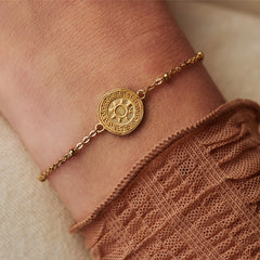 Violet Hamden Athens 925 Sterling Zilveren Goudkleurige Armband VH320001 (Lengte: 16.00-19.00 cm)