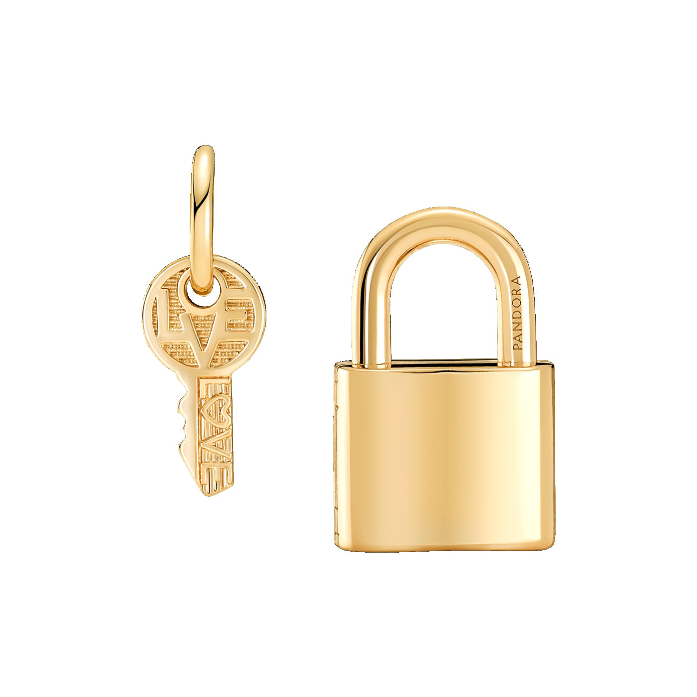 Pandora Moments Gold-coloured Padlock & Key Charm 760088C01