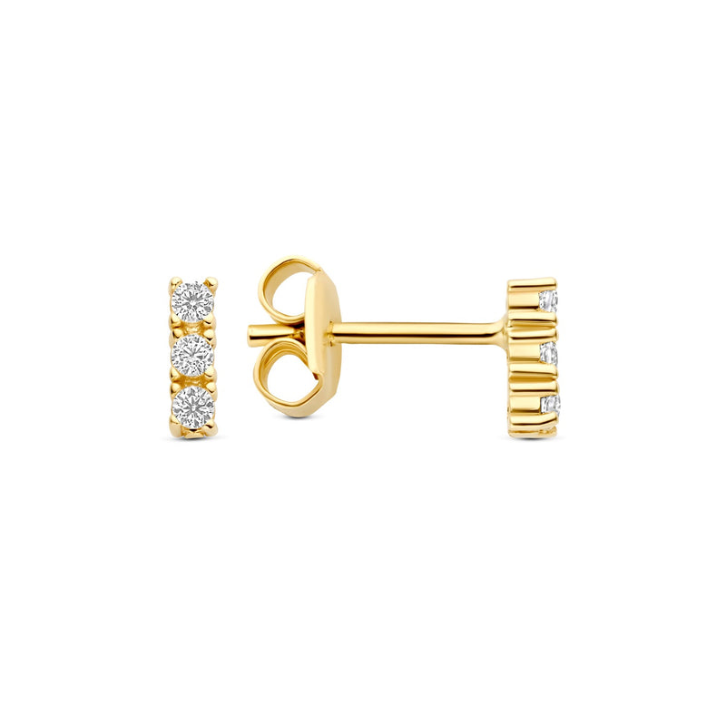 Beloro Jewels Monte Napoleone Liset 9 karaat oorknoppen met zirconia stenen BO360123-zoom-