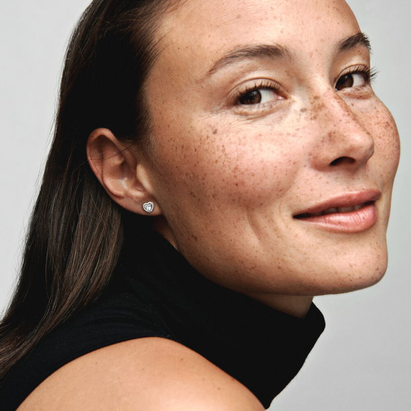 Pandora Timeless 925 Sterling Silver Elevated Heart Earrings 298427C01-zoom-