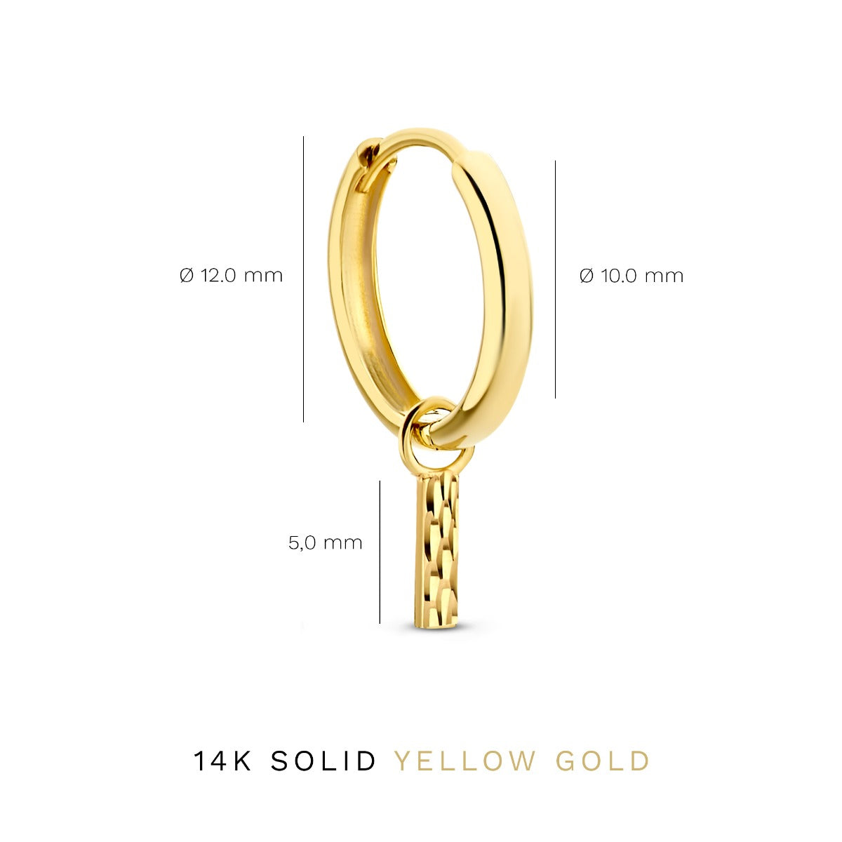 Isabel Bernard Rivoli Laura 14 Carat Golden Hoop Earrings IB360150