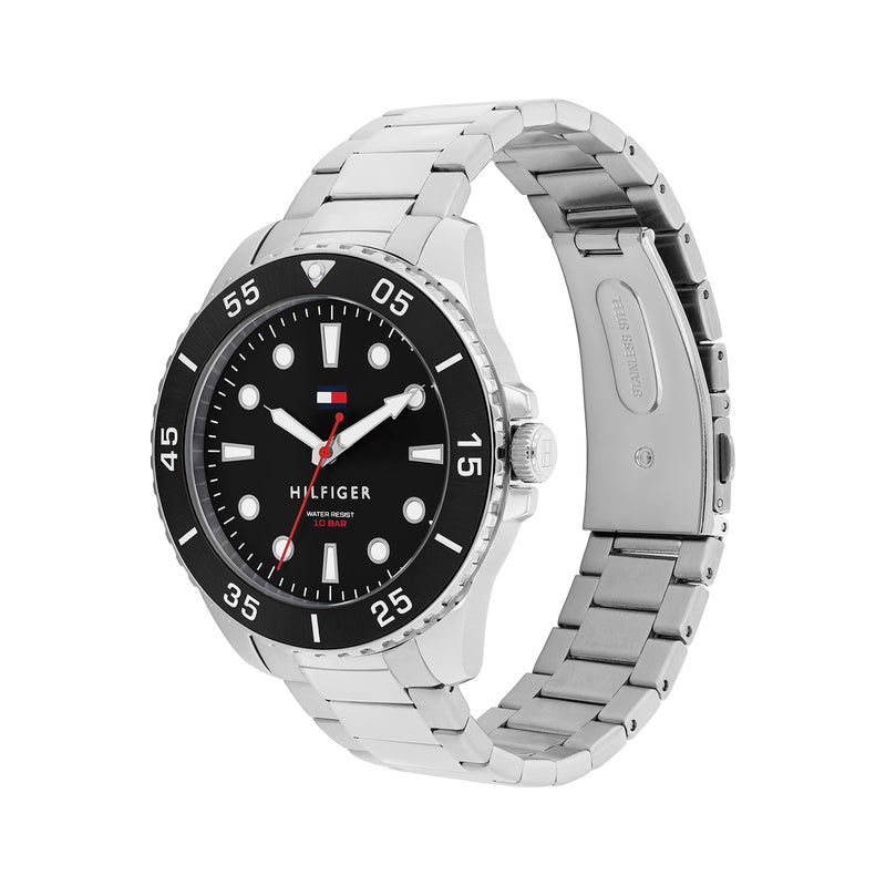 Tommy Hilfiger Oceanic Silver and Black Men's Watch TH1792203-zoom-