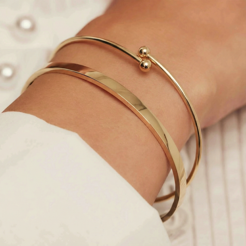 Isabel Bernard Monceau Mirell 14 Karaat Gouden Bangle IB320135-zoom-