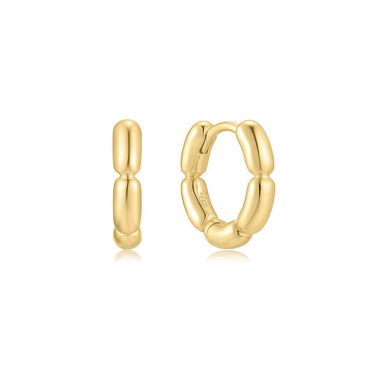 Ania Haie Reimaginer Gold Coloured Segmented Puffy Hoop Earrings AH-E069-02G