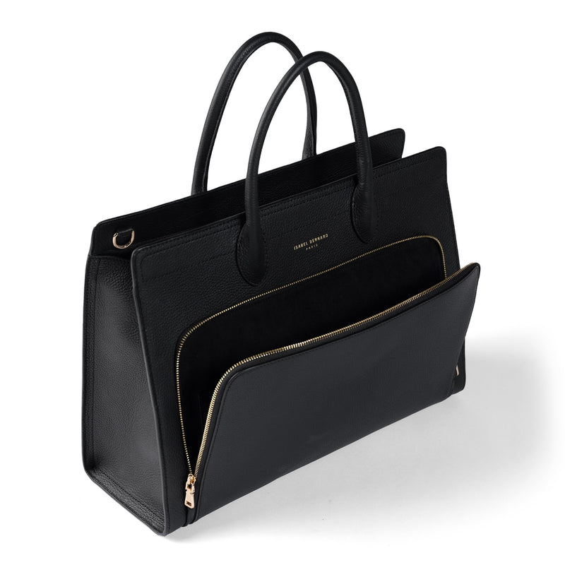 Isabel Bernard Honoré Nadine Zwarte Handtas van Kalfsleer IB25032-zoom-