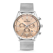 Mats Meier Grand Cornier Chronograaf Herenhorloge Zilverkleurig met Taupe MM00134