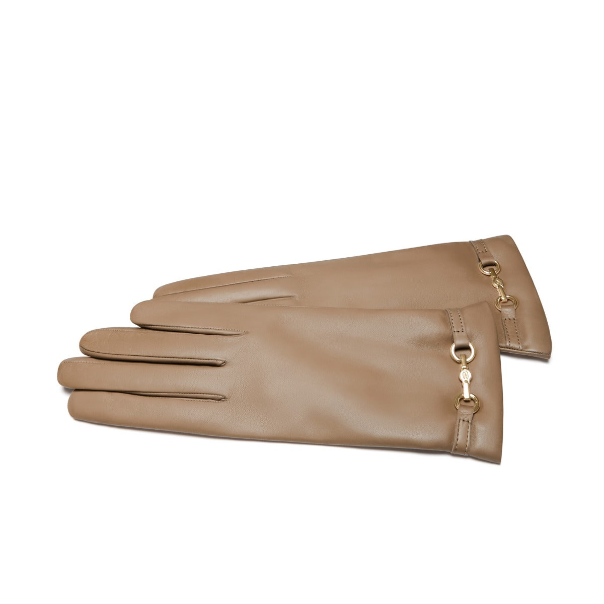 Isabel Bernard Honoré Marcelia taupe goatskin leather gloves IB67001-378-6.5