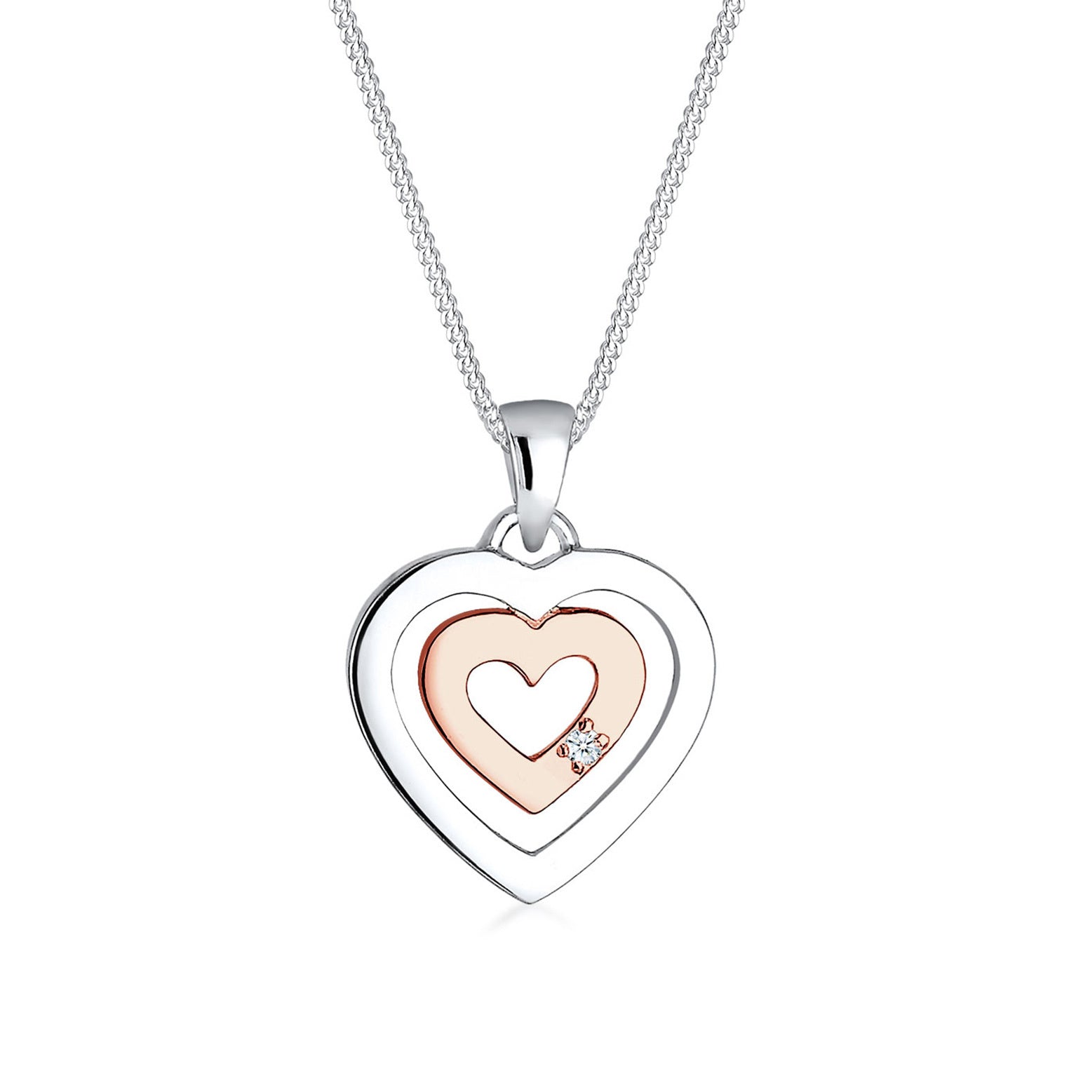 Elli 925 Sterling Silver Necklace with Diamond (0.015 ct) 2004-BF-0008016-001