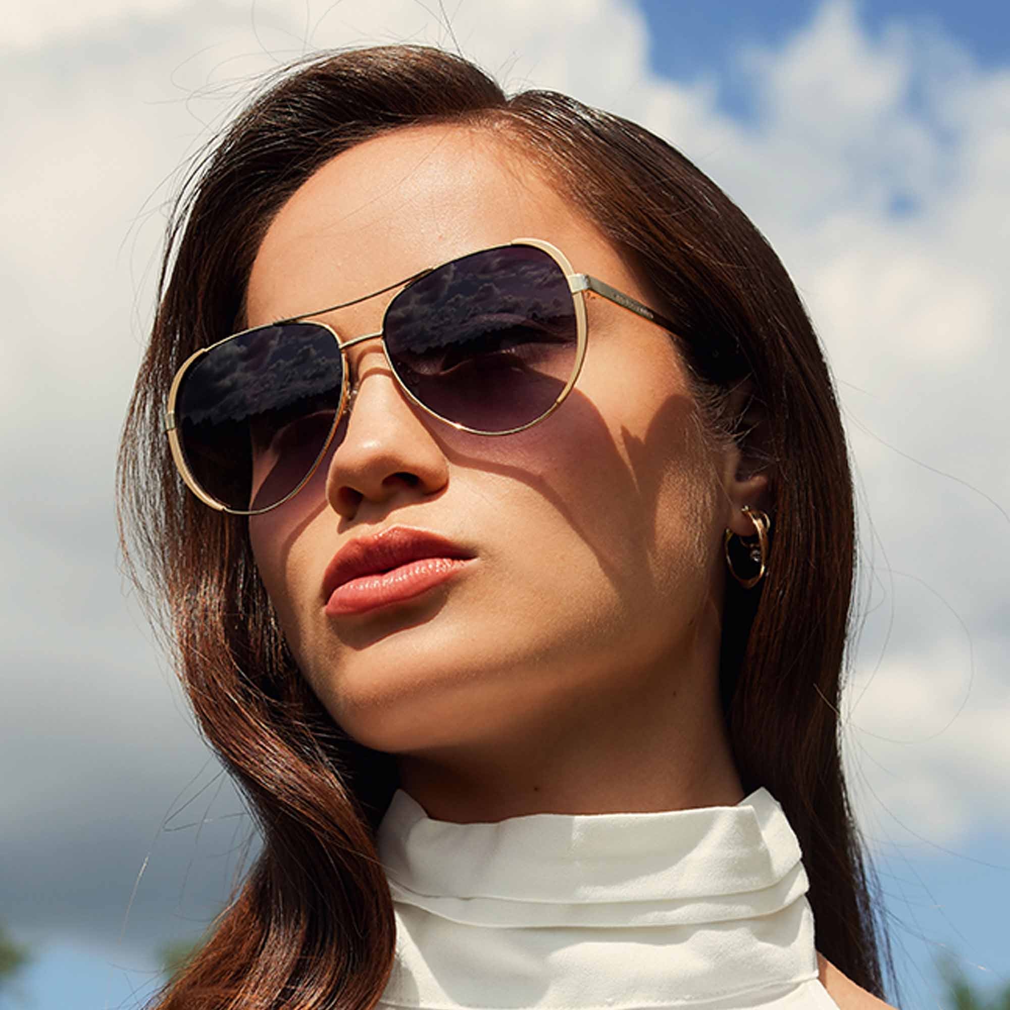 Isabel Bernard La Villette Ruby Gold-coloured Aviator Sunglasses IB400004-15-01