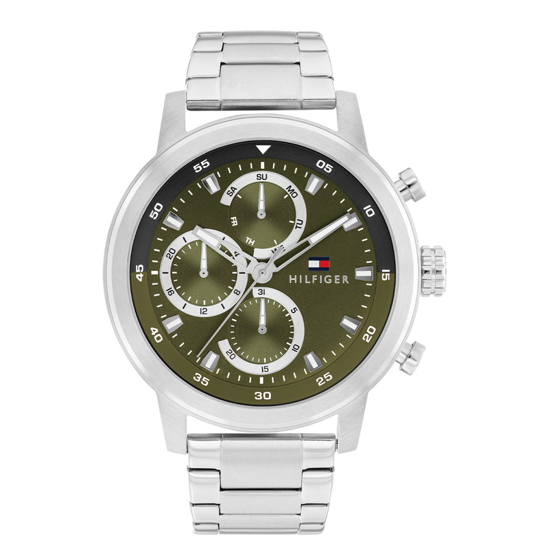 Tommy Hilfiger Rocky Zilver en Groen Herenhorloge TH1792180-zoom-