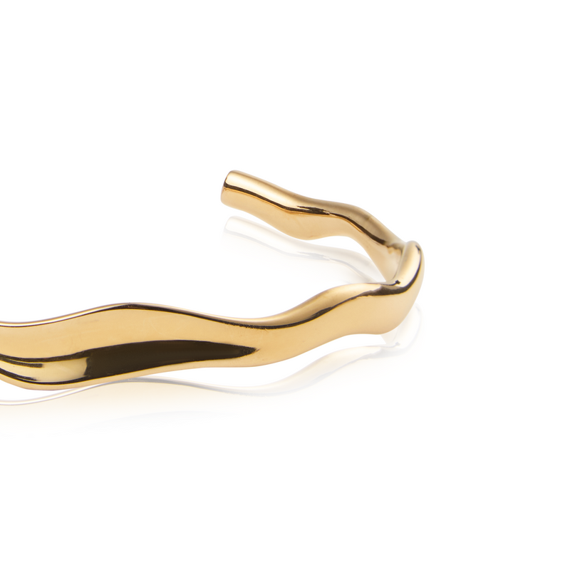 Mockberg Wavy Bolded Cuff Bracelet MB0173-zoom-
