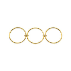 Isabel Bernard Cour d'Honneur Adora 14 karat golden 3-piece multiring IB330102-52