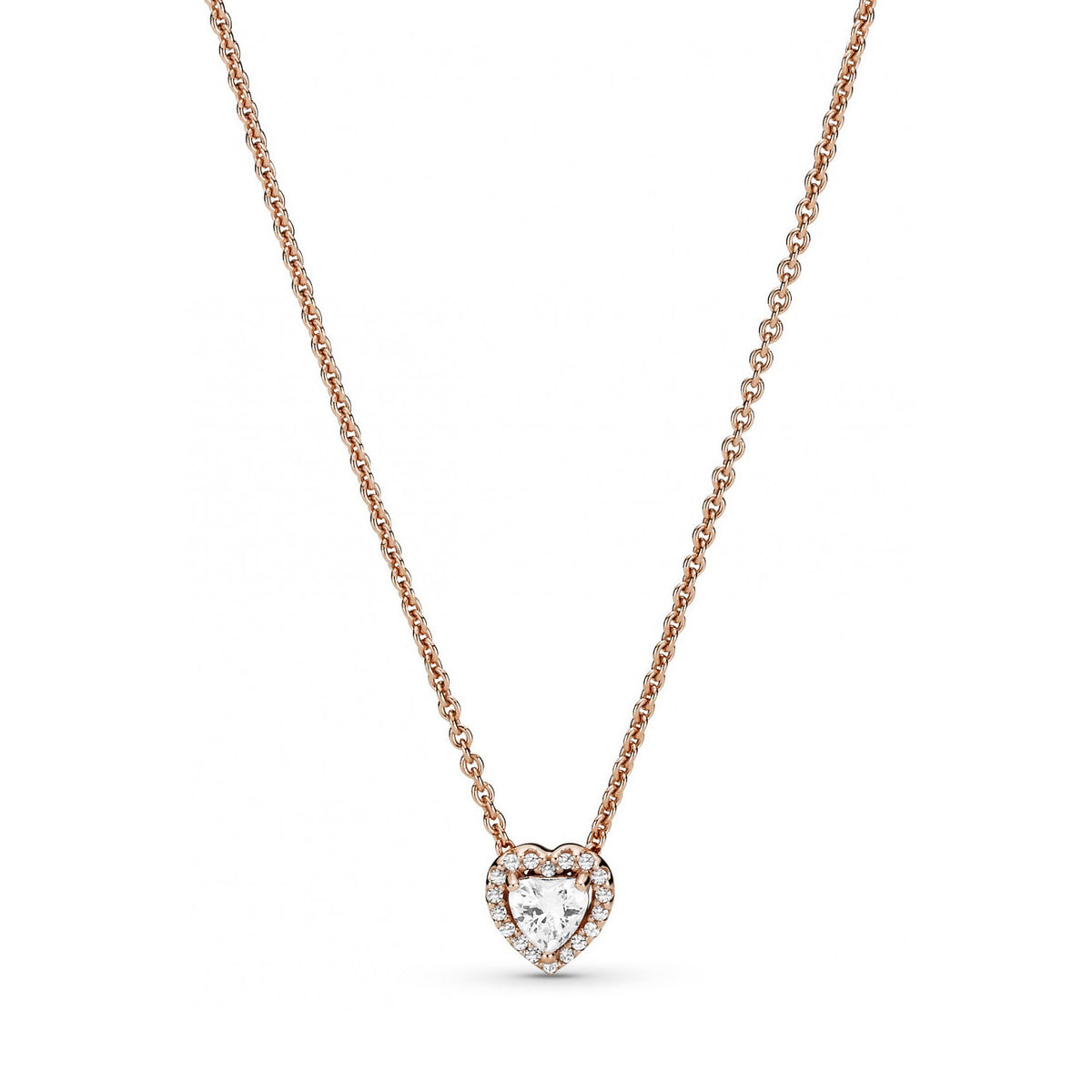 Pandora Timeless Sparkling Heart Necklacewith14 Carat RoseGold Plating 388425C01-45 (Length: 45.00 cm)