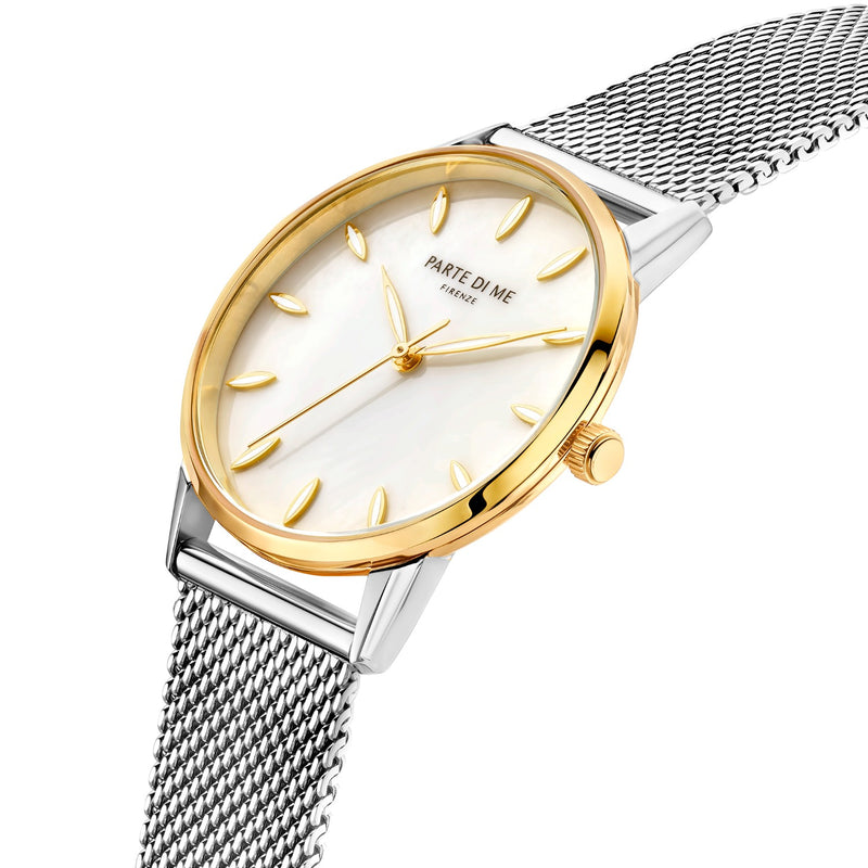 Parte Di Me Orologio rond dames horloge goud- en zilverkleurig PDM09051-zoom-