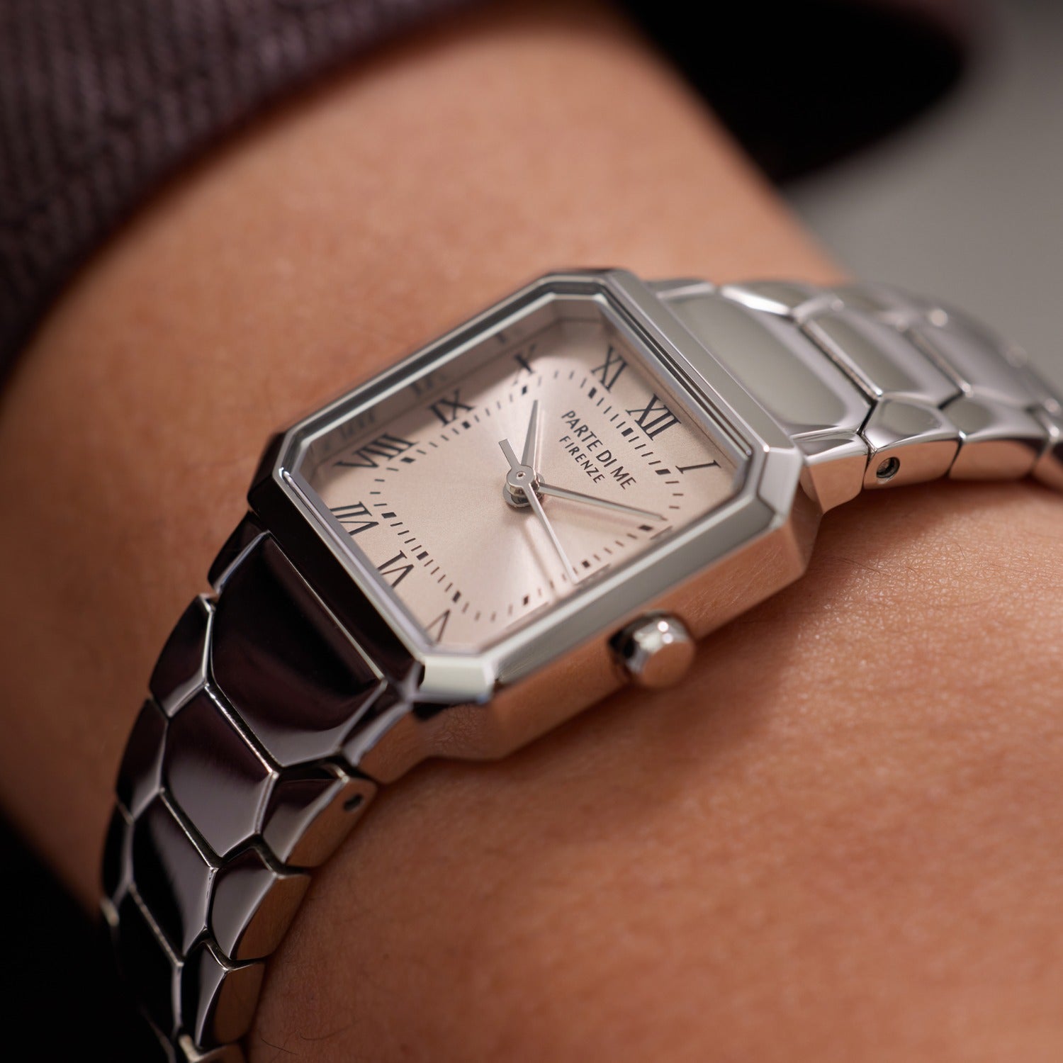 Parte di Me Orologio square ladies watch silver coloured and taupe PDM09028