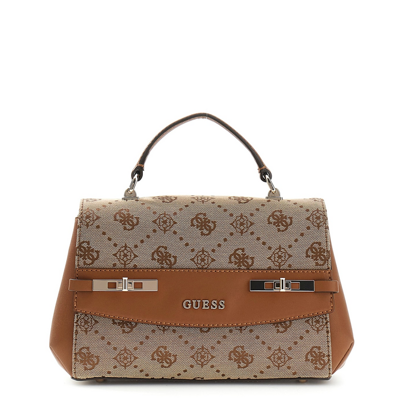 Guess Melinda Latte Logo Top Handle Flap Handbag HWJP99-2200-LTL-zoom-